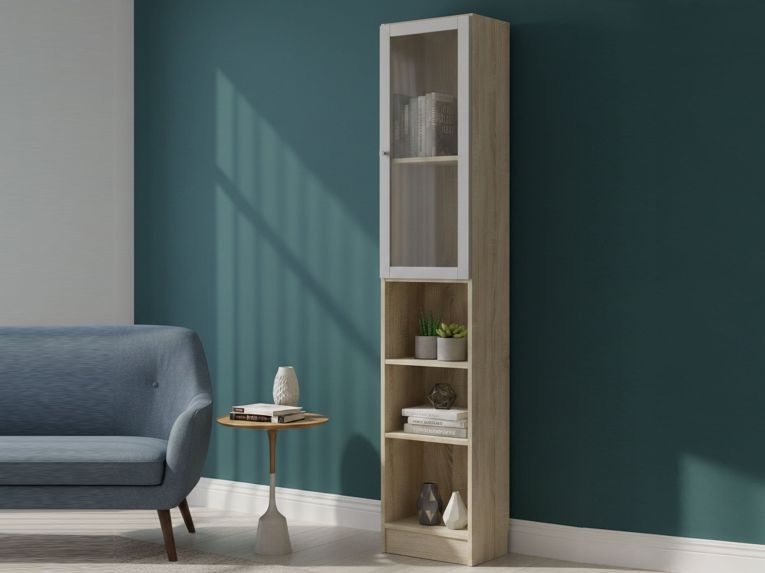 Libreria verticale quercia e bianca 40x203h cm - Greg