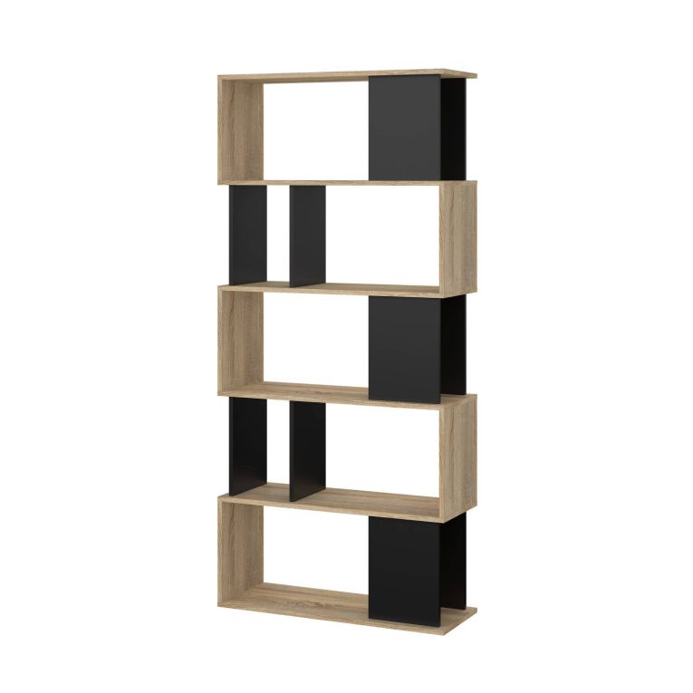 Libreria verticale quercia e nera 80x173h cm - Arg