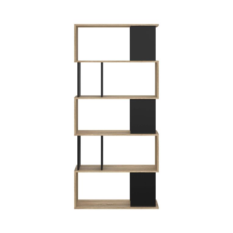 Libreria verticale quercia e nera 80x173h cm - Arg