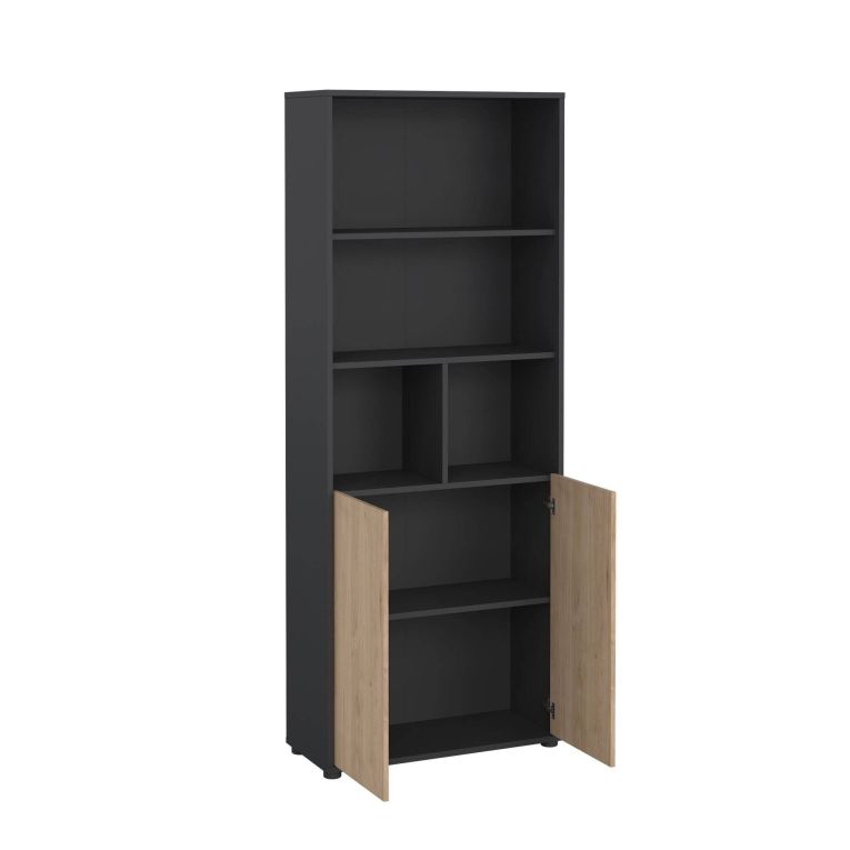 Libreria verticale rovere e grigia 79x204h cm - Arancio