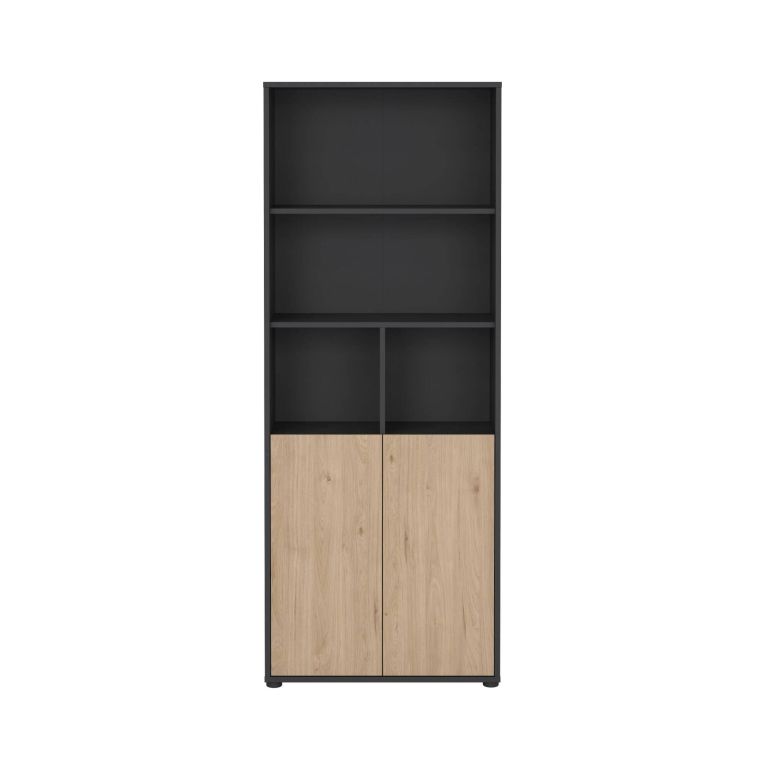 Libreria verticale rovere e grigia 79x204h cm - Arancio