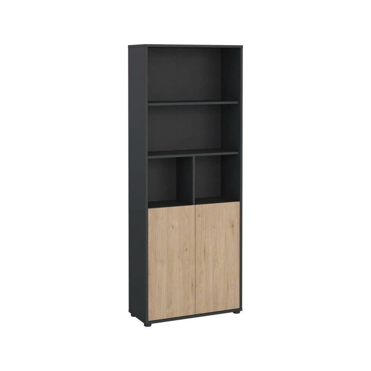 Libreria verticale rovere e grigia 79x204h cm - Arancio
