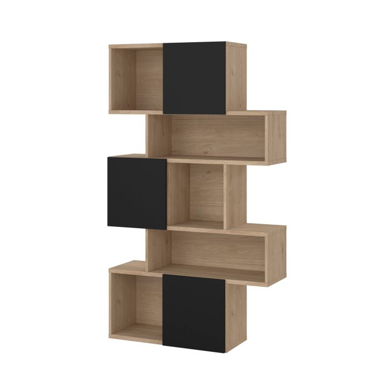 Libreria verticale rovere e nera 95x166h cm - Acetosella