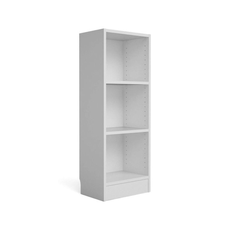 Libreria Violette, Scaffale da ufficio, Mobile portalibri, Biblioteca, 41x27 h107 cm, Bianco