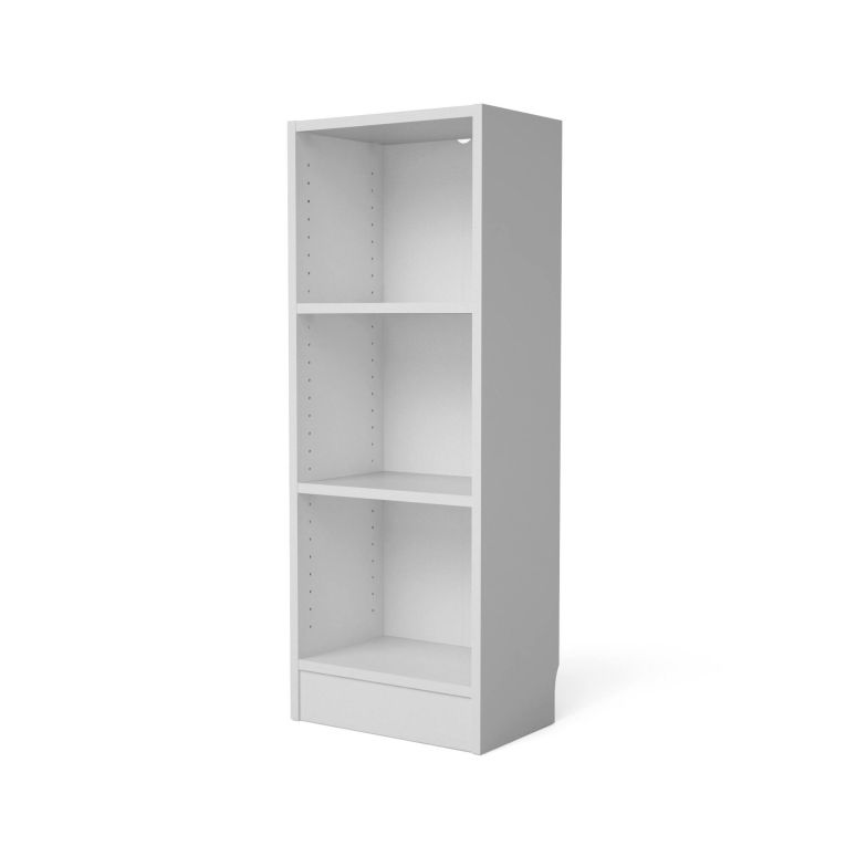 Libreria Violette, Scaffale da ufficio, Mobile portalibri, Biblioteca, 41x27 h107 cm, Bianco