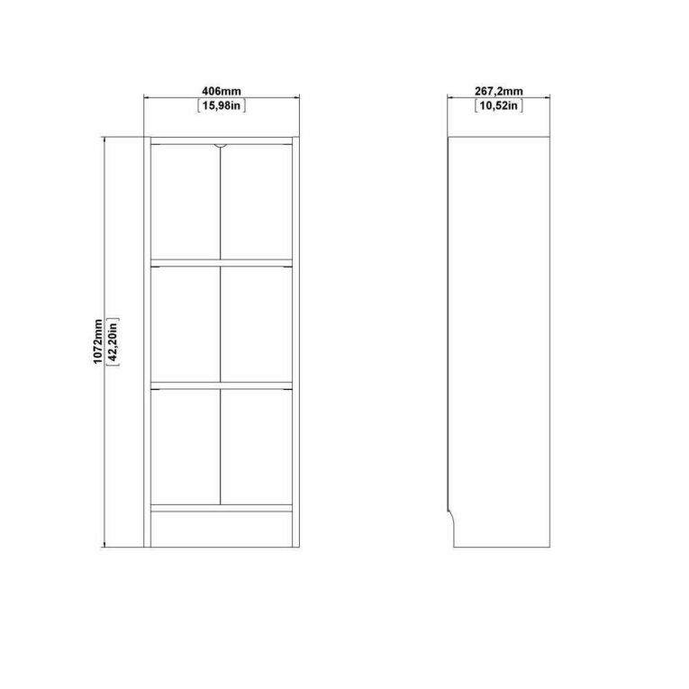 Libreria Violette, Scaffale da ufficio, Mobile portalibri, Biblioteca, 41x27 h107 cm, Quercia