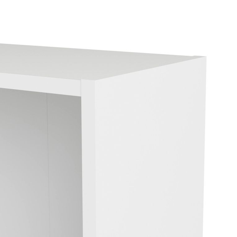 Libreria Zelie, Scaffale da ufficio, Mobile portalibri, Biblioteca, 79x27 h203 cm, Bianco