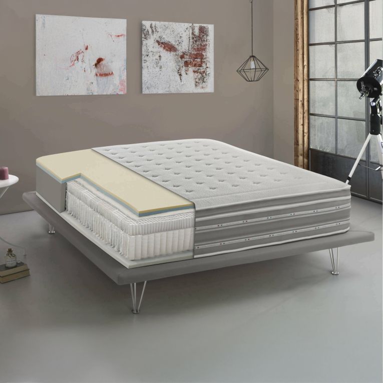 Materasso appoggio uniforme matrimoniale 160x190 in Memory Foam sfoderabile - Anka