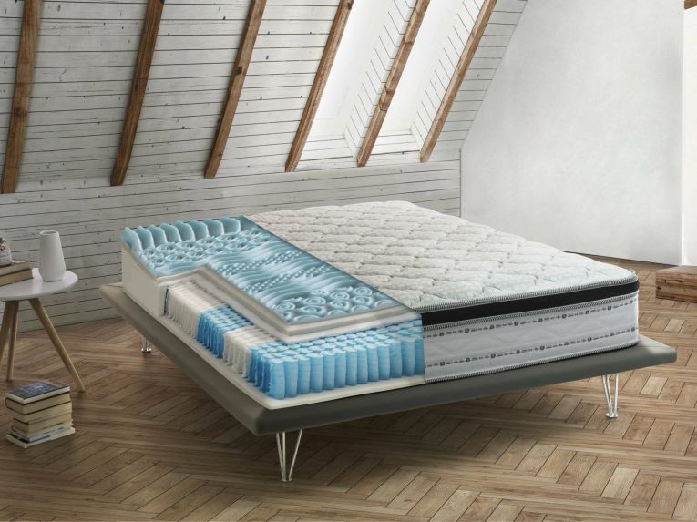 Materasso piattaforma uniforme 1-2 piazza 140x200 in Memory Foam sfoderabile - Atir