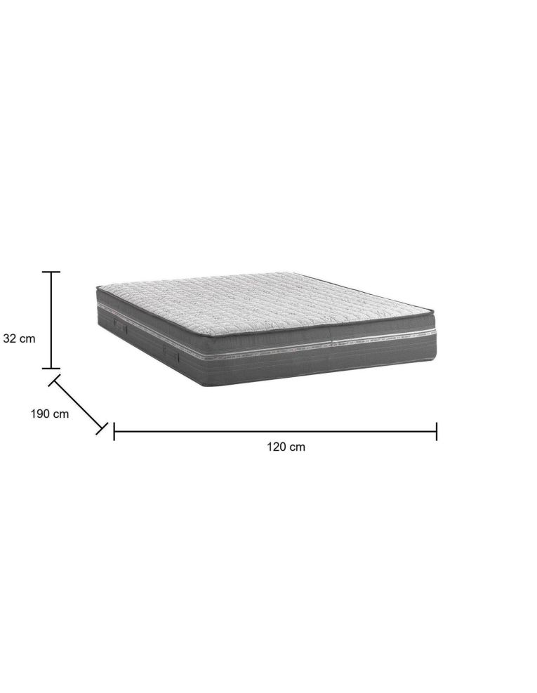Materasso piazza e mezza Oriana, Materasso in Memory Foam e Micromolle insacchettate, 100% Made in Italy, Anti acaro e Anallergico, Cm 120x190h32
