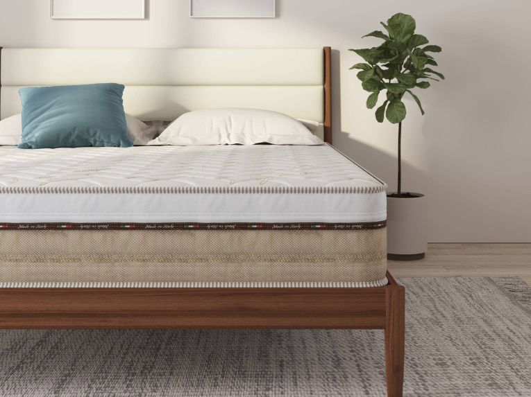 Materasso Singolo Bianco Grado Rigidità 8-10 Misura Rete Compatibile 80x190 cm 190x80x25h cm, Singolo Made in Italy - Palafea