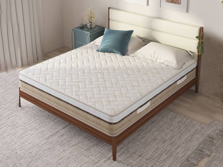 Materasso Singolo Bianco Grado Rigidità 8-10 Misura Rete Compatibile 80x190 cm 190x80x25h cm, Singolo Made in Italy - Palafea