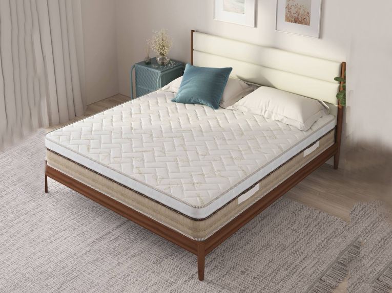 Materasso Singolo Bianco Grado Rigidità 8-10 Misura Rete Compatibile 90x190 cm 190x90x25h cm, Singolo Made in Italy - Palafea