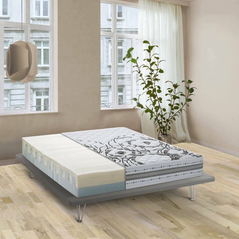 Materasso singolo Serafina, Materasso in Memory foam e Waterfoam, 100% Made in Italy, Anti acaro e Anallergico, Cm 80x190h 22