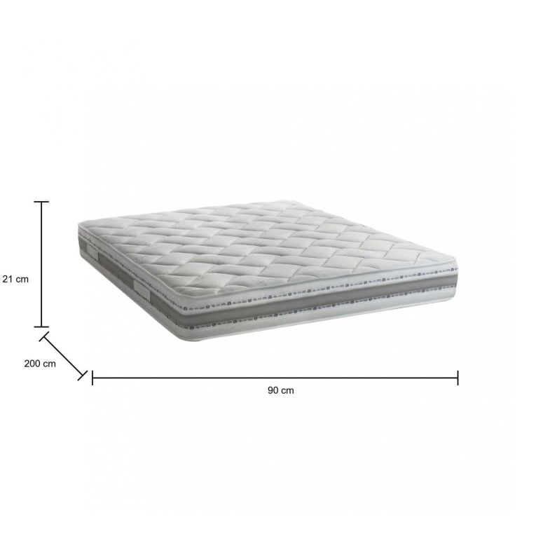 Materasso stabilità continua singolo 90x200 in Memory Foam sfoderabile - Anselmo