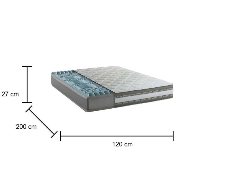 Materasso supporto lombare piazza e mezza 120x200 in Memory Foam sfoderabile - Mariasole
