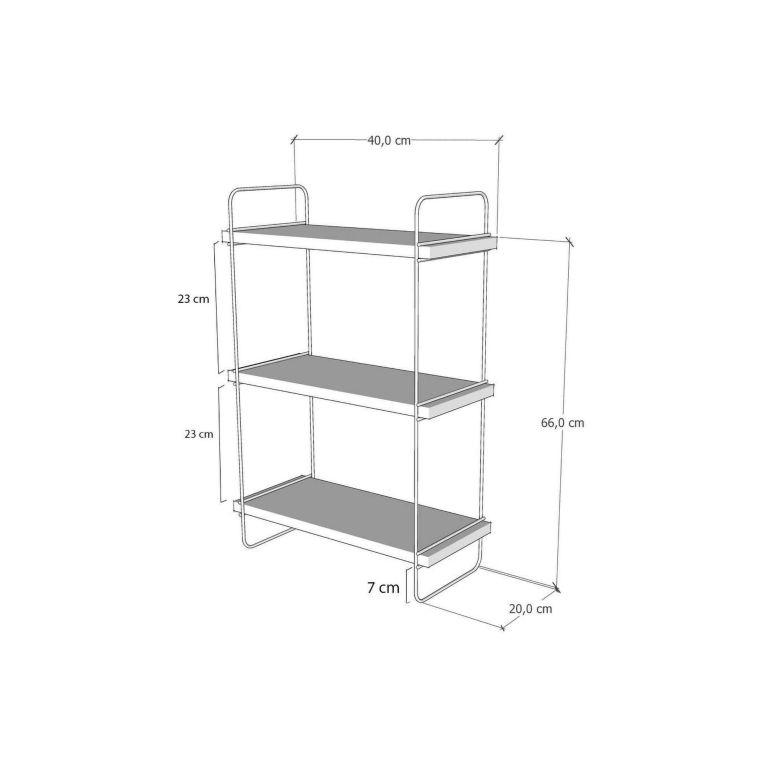 Mensola Alterf, Scaffale, Ripiano a muro, Scaffalatura multiuso, 40x20h66 cm, Quercia