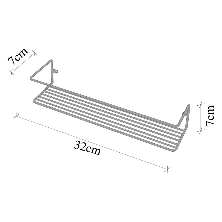 Mensola Argento un Ripiano 7x7x33h cm, - Casone