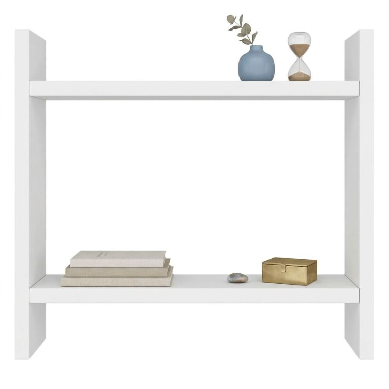 Mensola Bianco 2 Ripiani 34x10x30h cm, - Morfasso