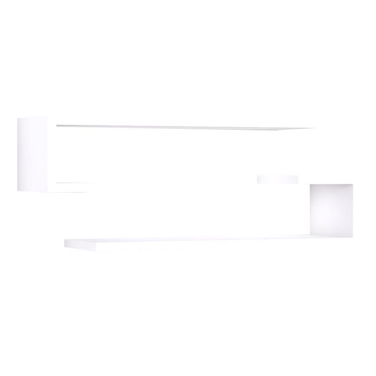 Mensola Bianco 2 Ripiani 60x20x15h cm, - Vallarsa