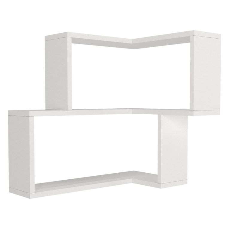 Mensola Bianco 2 Ripiani Angolare 45x15x55h cm, - Omignano