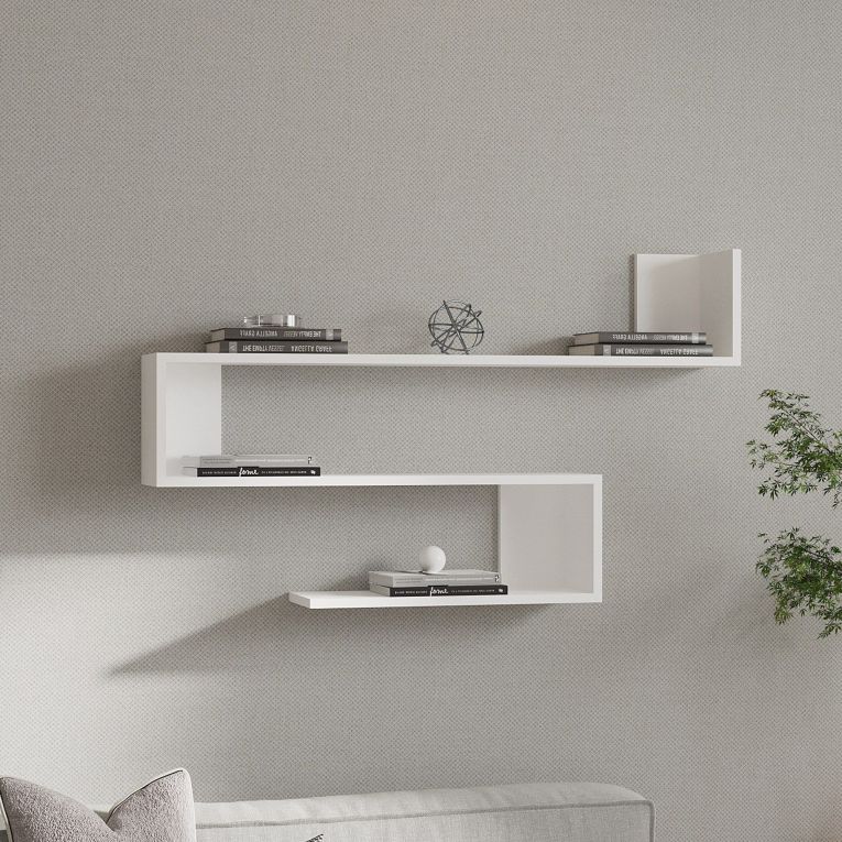 Mensola Bianco 3 Ripiani 120x20x71h cm, - Deliceto