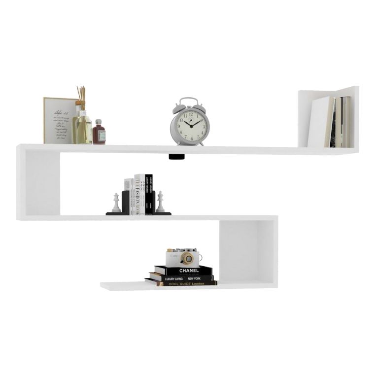 Mensola Bianco 3 Ripiani 120x20x71h cm, - Deliceto