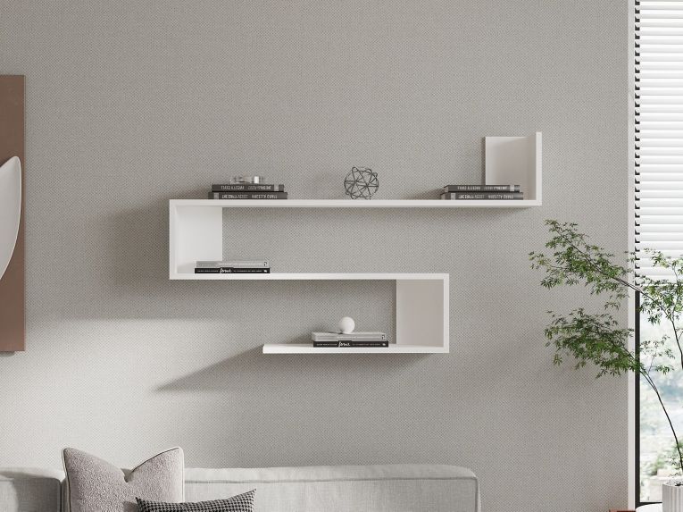 Mensola Bianco 3 Ripiani 120x20x71h cm, - Deliceto