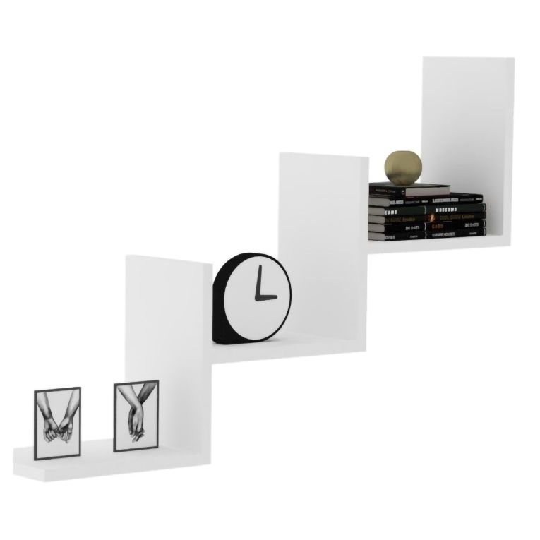 Mensola Bianco 3 Ripiani 90x20x60h cm, - Solesino