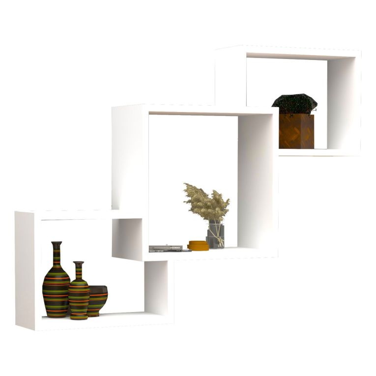 Mensola Bianco 3 Ripiani 98x20x72h cm, - Malgrate