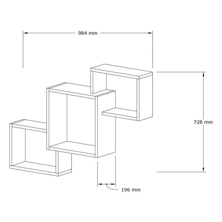 Mensola Bianco 3 Ripiani 98x20x72h cm, - Malgrate