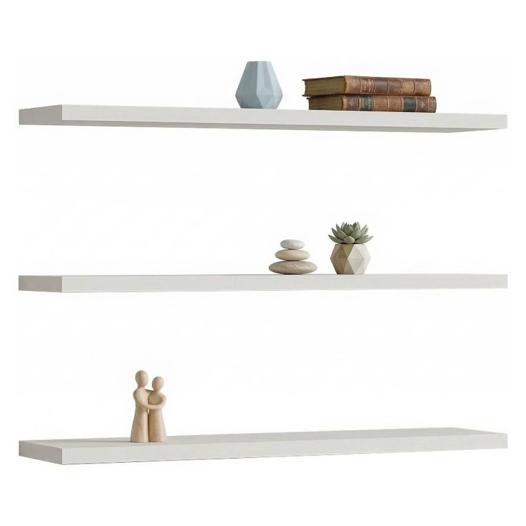 Mensola Bianco 3 Ripiani set da 3 60x15x2h cm, - Meina