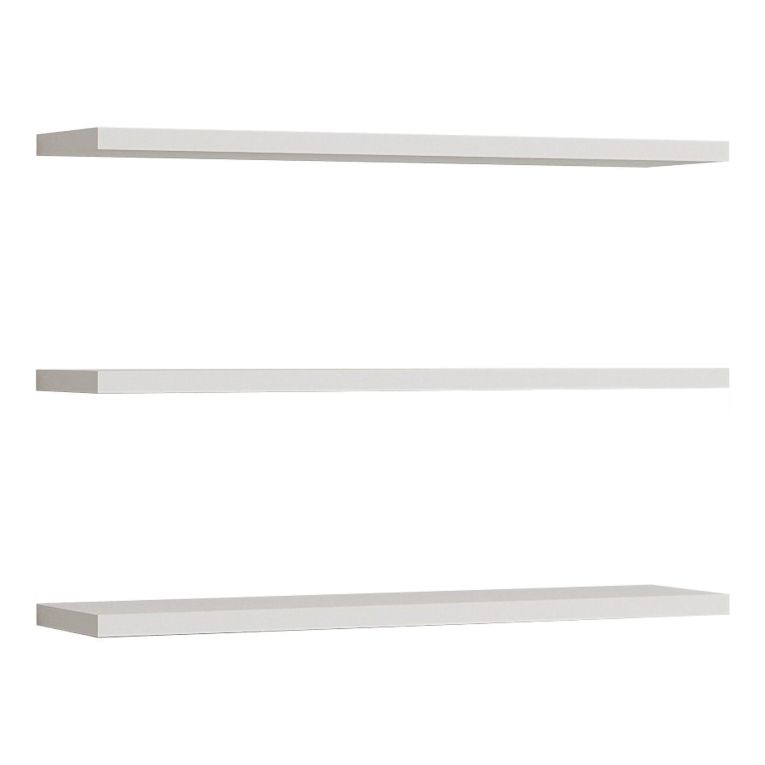 Mensola Bianco 3 Ripiani set da 3 60x15x2h cm, - Meina