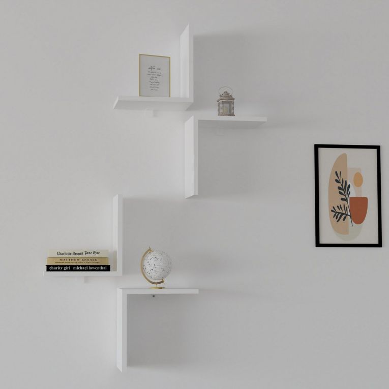 Mensola Bianco 4 Ripiani 28x20x32h cm, - Modug