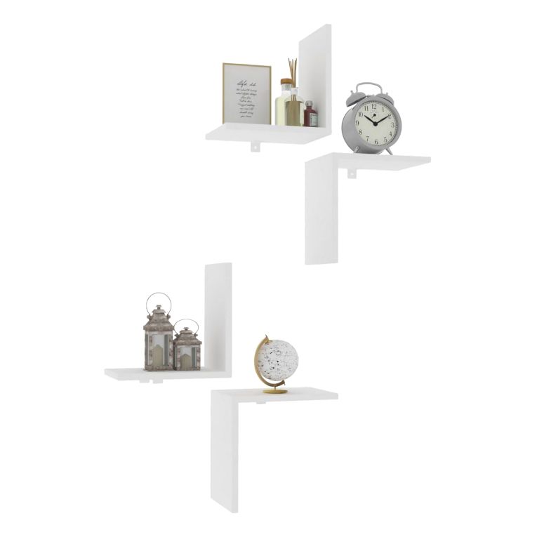 Mensola Bianco 4 Ripiani 28x20x32h cm, - Modug