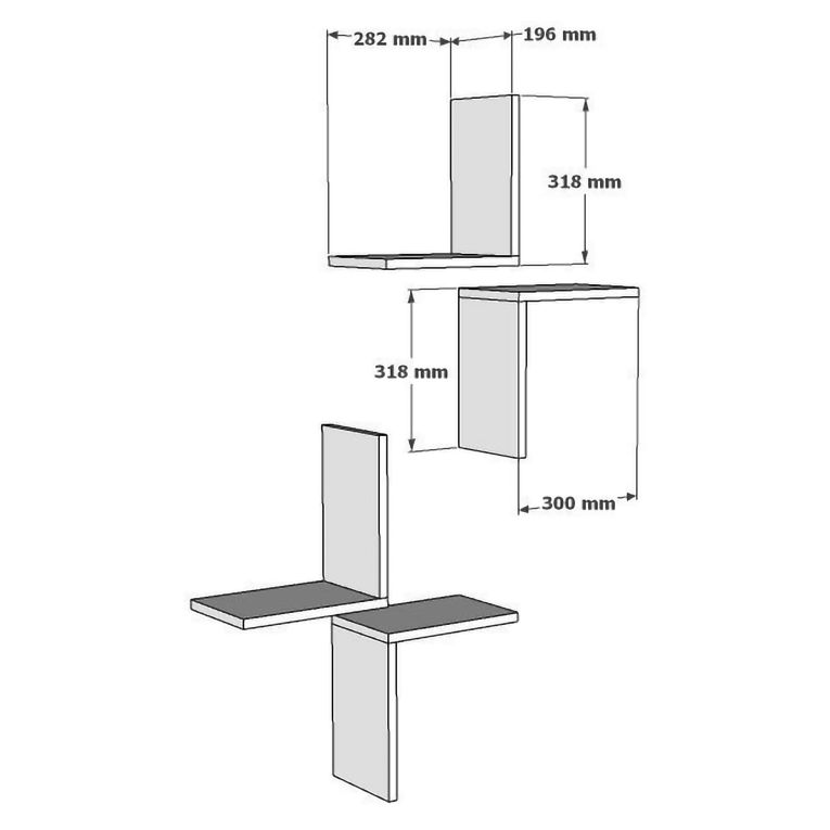 Mensola Bianco 4 Ripiani 28x20x32h cm, - Modug