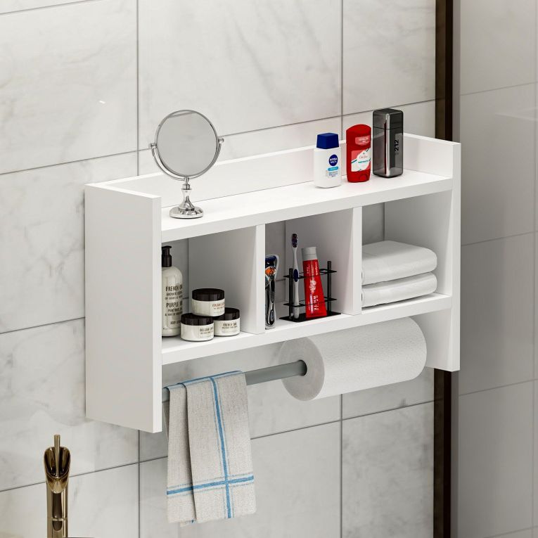 Mensola Bianco 4 Ripiani 64x15x35h cm, - Cortale