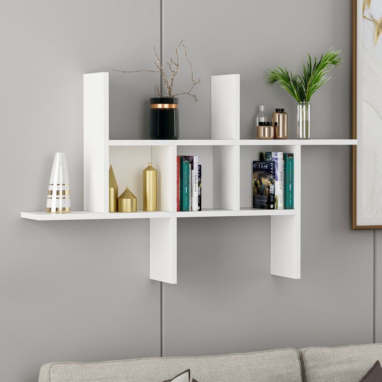 Mensola Bianco 4 Ripiani 68x20x113h cm, - Drena