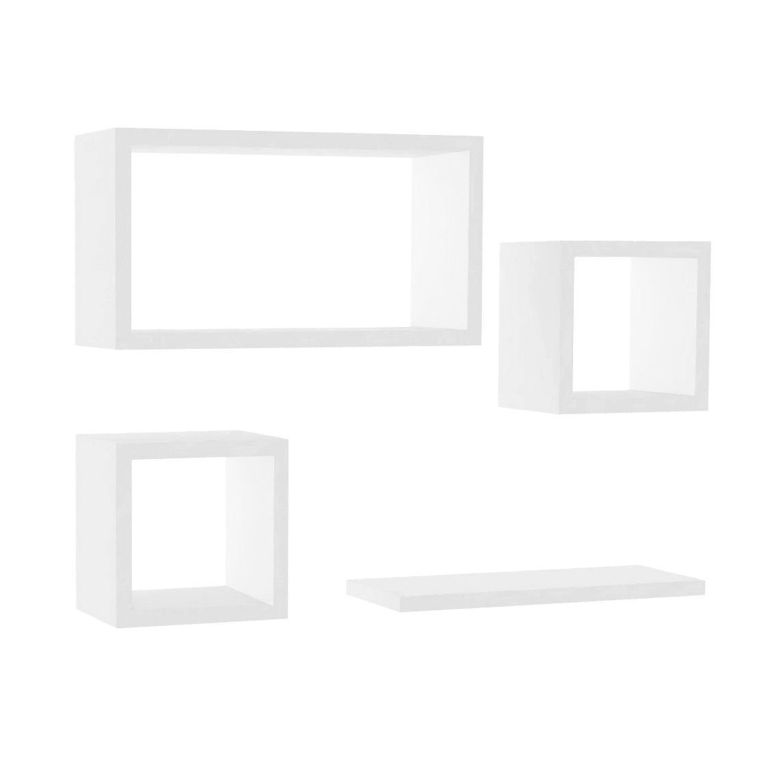 Mensola Bianco 4 Ripiani Modulabile,set da 4 Mensole 24x15x44h cm, - Lisignago