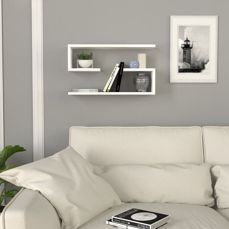Mensola Bianco 4 Ripiani set da 2 Mensole 60x15x18h cm, - Savogna