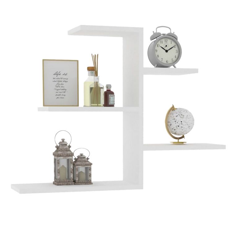 Mensola Bianco 5 Ripiani 82x20x48h cm, - Vizze