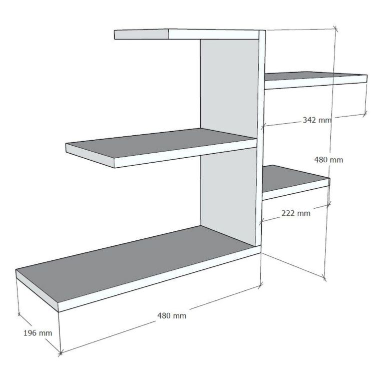 Mensola Bianco 5 Ripiani 82x20x48h cm, - Vizze