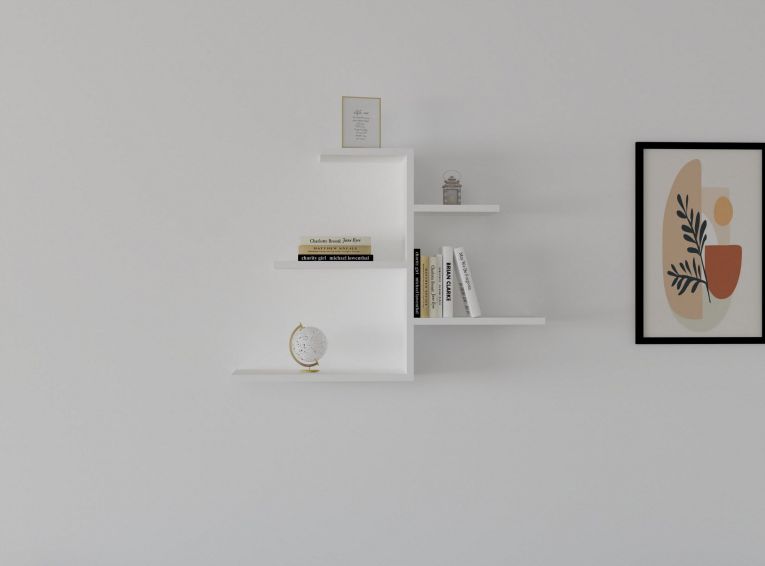 Mensola Bianco 5 Ripiani 82x20x48h cm, - Vizze