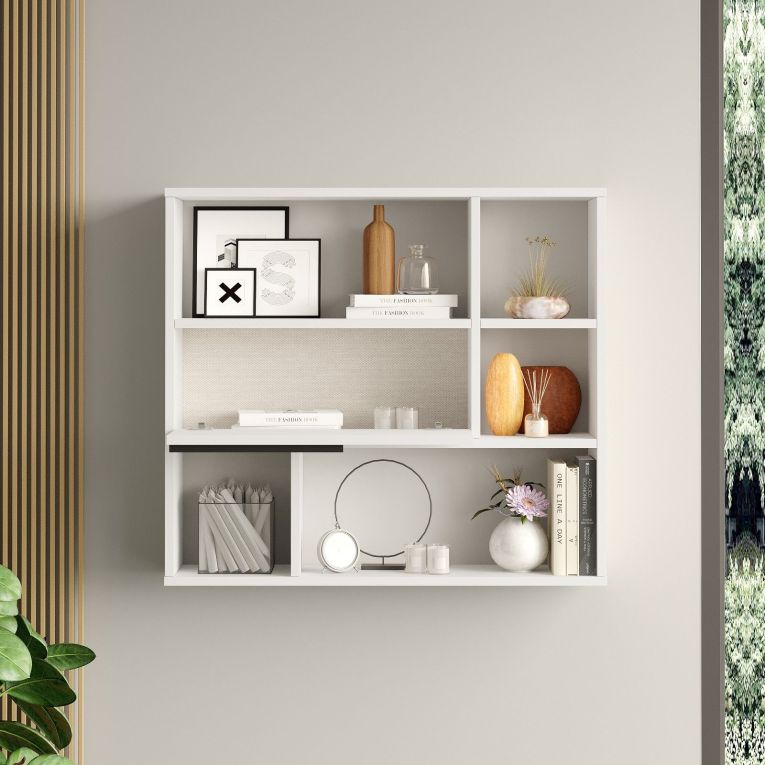 Mensola Bianco 5 Ripiani 90x22x81h cm, - Coeli