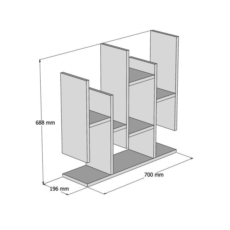 Mensola Bianco 6 Ripiani 70x20x69h cm, - Riva