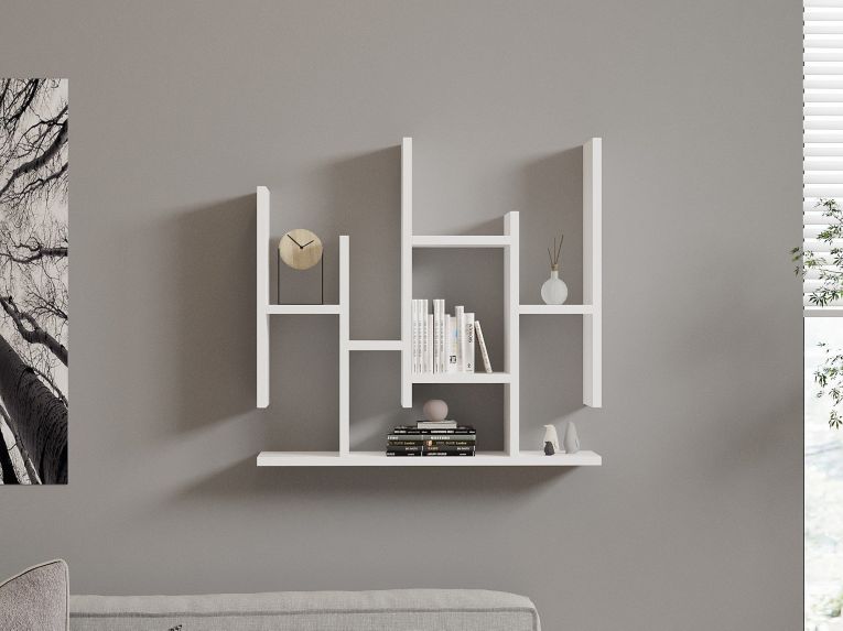 Mensola Bianco 6 Ripiani 70x20x69h cm, - Riva