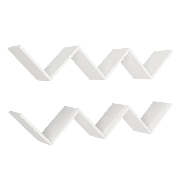 Mensola Bianco 6 Ripiani set da 2 Mensole 129x22x50h cm, - Palata