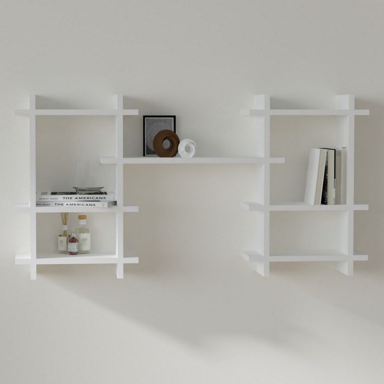 Mensola Bianco 7 Ripiani 116x20x60h cm, - Carrosio