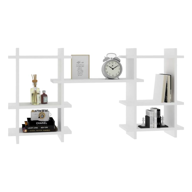 Mensola Bianco 7 Ripiani 116x20x60h cm, - Carrosio