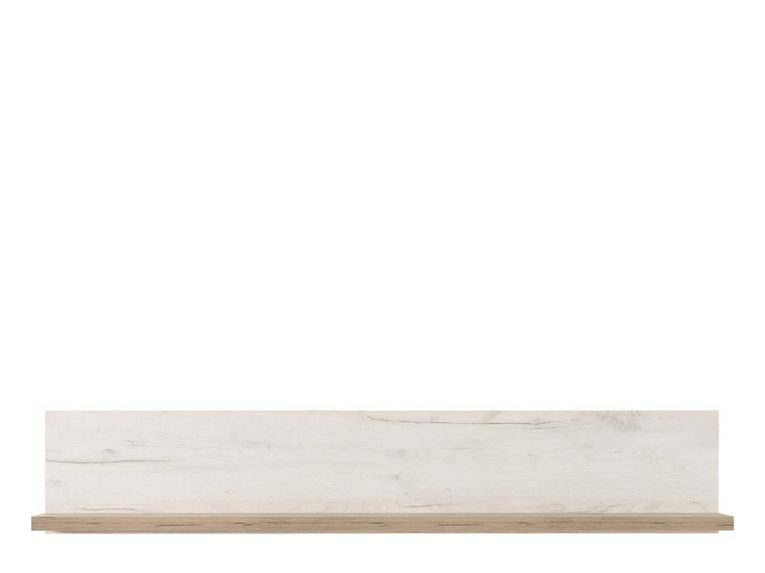 Mensola Bianco Anticato Marrone Rovere un Ripiano 120x19.5x22h cm, Portata Ripiani 5 - Picciano